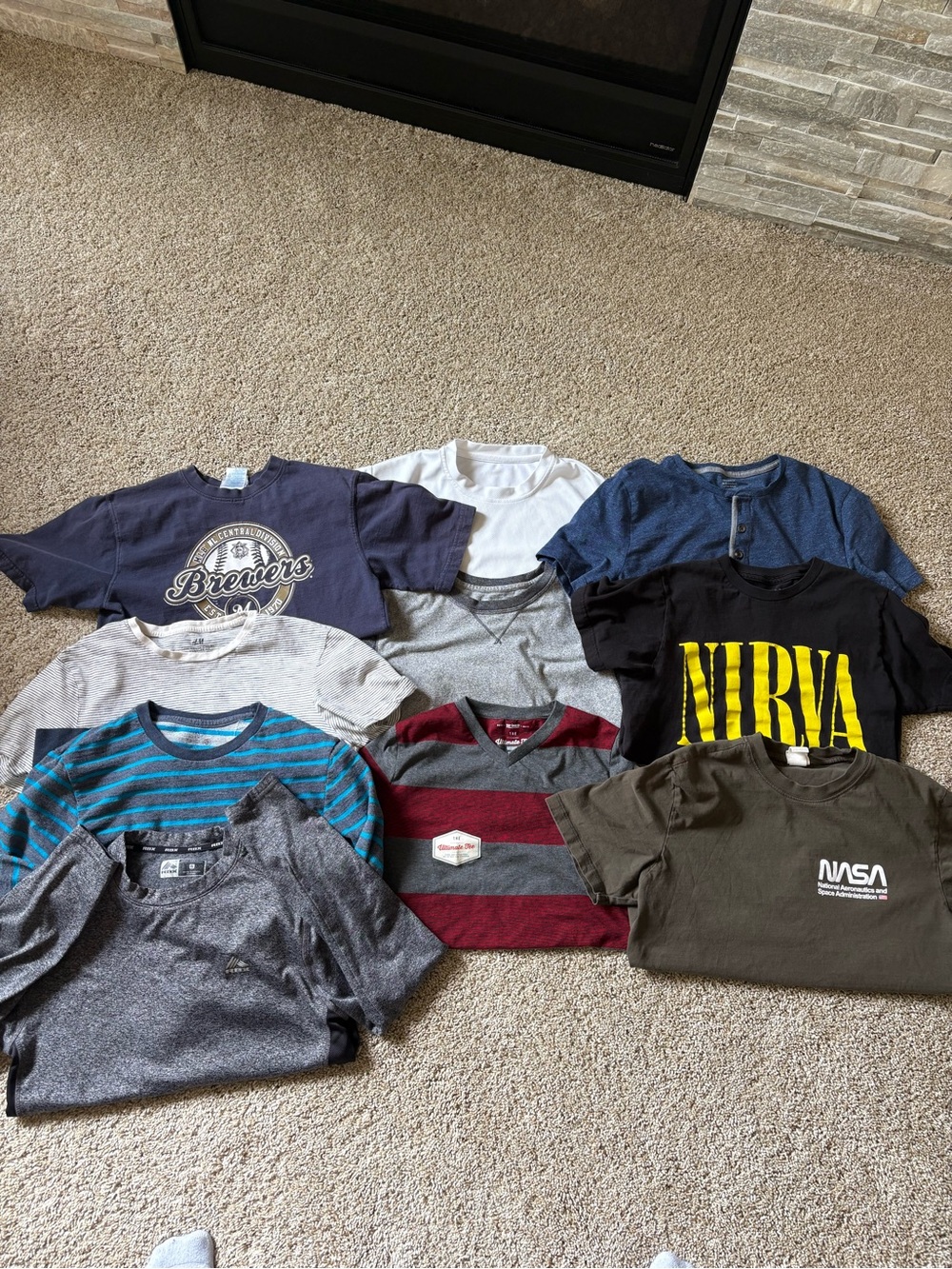 Bundle Short Sleeve Tees - Olive, Black, Navy, Gray, Blue, Red